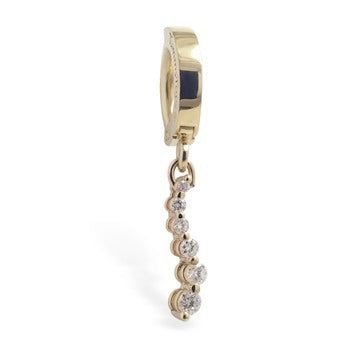 TummyToys® 14K Gold Six Diamond Journey Belly Ring - TummyToys® Patented Clasp. Navel Rings Australia.