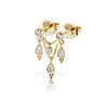 Scallop Set Round Diamond and Pear Trinity Orbital Earring by Maria Tash in Yellow Gold