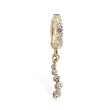 TummyToys® 14K Yellow Gold Cluster Diamond Journey Belly Rings - TummyToys® Patented Clasp. Navel Rings Australia.