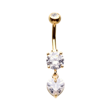 Sheike Love Belly Dangle with Yellow Gold Plating