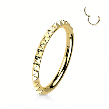 Pyramid Clicker Body Jewellery in 14K Yellow Gold