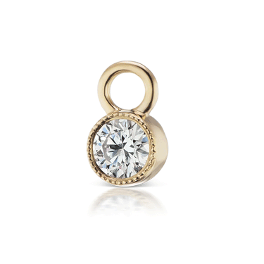 Scalloped Diamond Charm by Maria Tash in Yellow Gold.