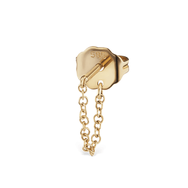 Chain Wrap Stud Earring by Maria Tash in 14K Yellow Gold. Butterfly Stud.