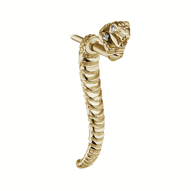 Diamond Eyes Diamond Hood Cobra Talon Traditional Earstud by Maria Tash in 18K Yellow Gold.