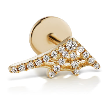 Authentic Diamond Web Earring by Maria Tash in 14K Yellow Gold. Flat Stud. - Earring. Navel Rings Australia.